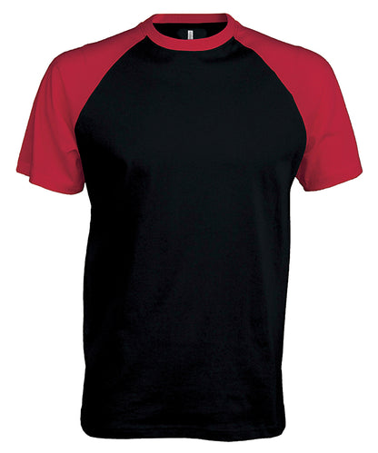 Kariban Baseball Short-sleeved two-tone T-shirt Black/Red