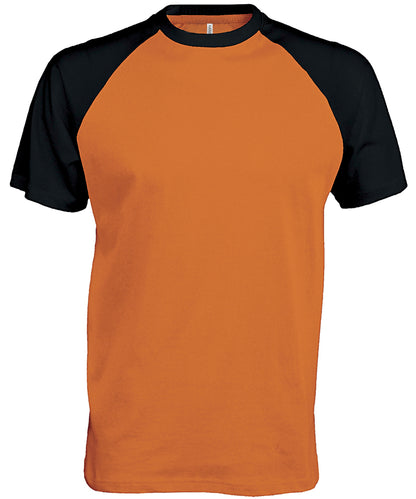 Kariban Baseball Short-sleeved two-tone T-shirt Orange/Black