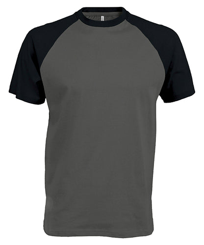 Kariban Baseball Short-sleeved two-tone T-shirt Slate Grey/Black