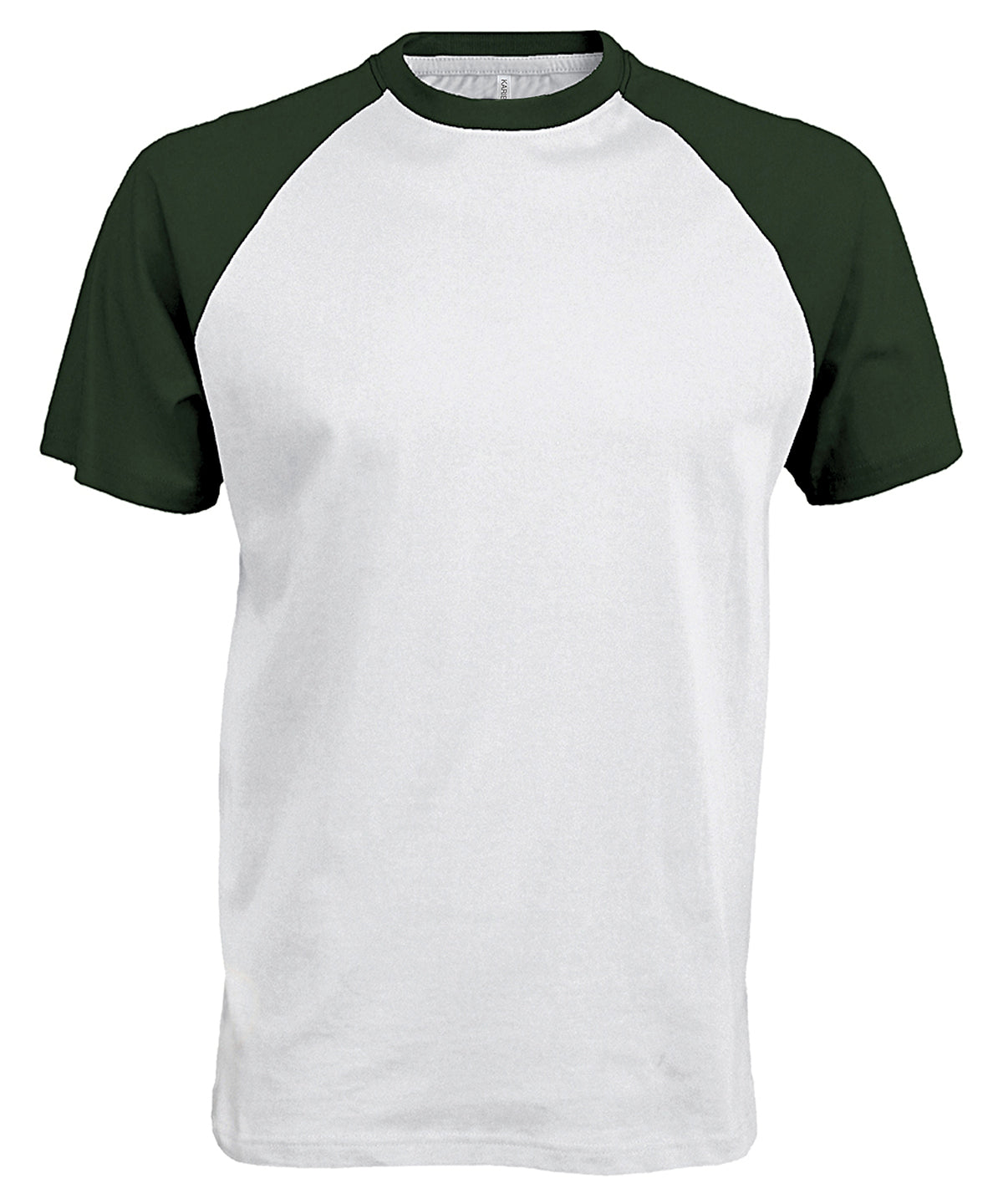 Kariban Baseball Short-sleeved two-tone T-shirt White/Forest