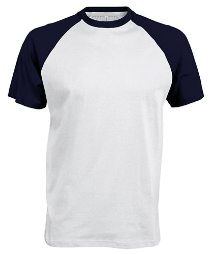 Kariban Baseball Short-sleeved two-tone T-shirt White/Navy