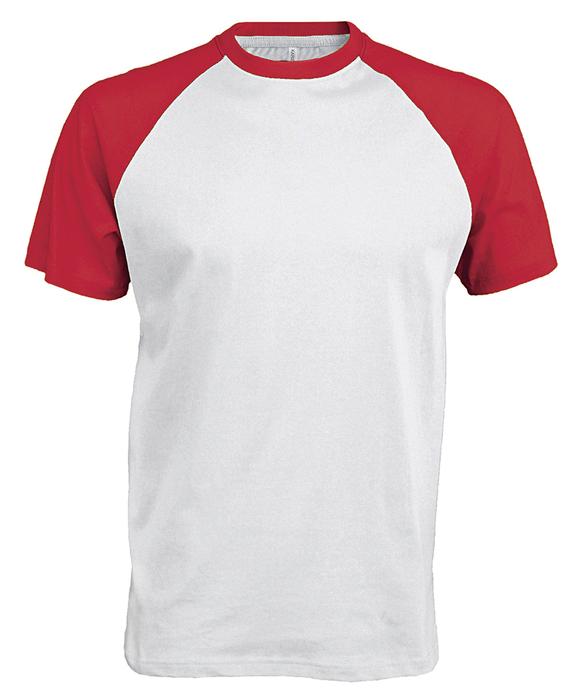 Kariban Baseball Short-sleeved two-tone T-shirt White/Red