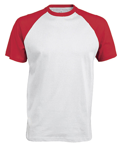 Kariban Baseball Short-sleeved two-tone T-shirt White/Red