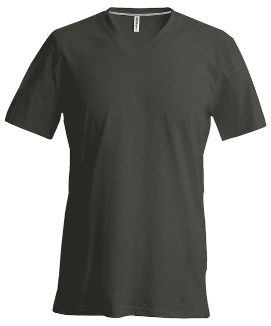 Kariban Men's short-sleeved V-neck T-shirt Khaki