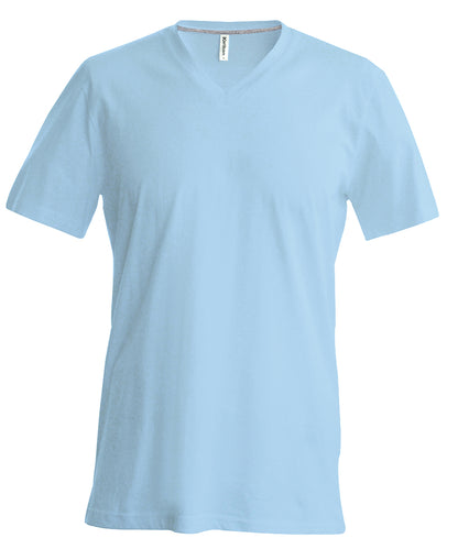 Kariban Men's short-sleeved V-neck T-shirt Sky Blue