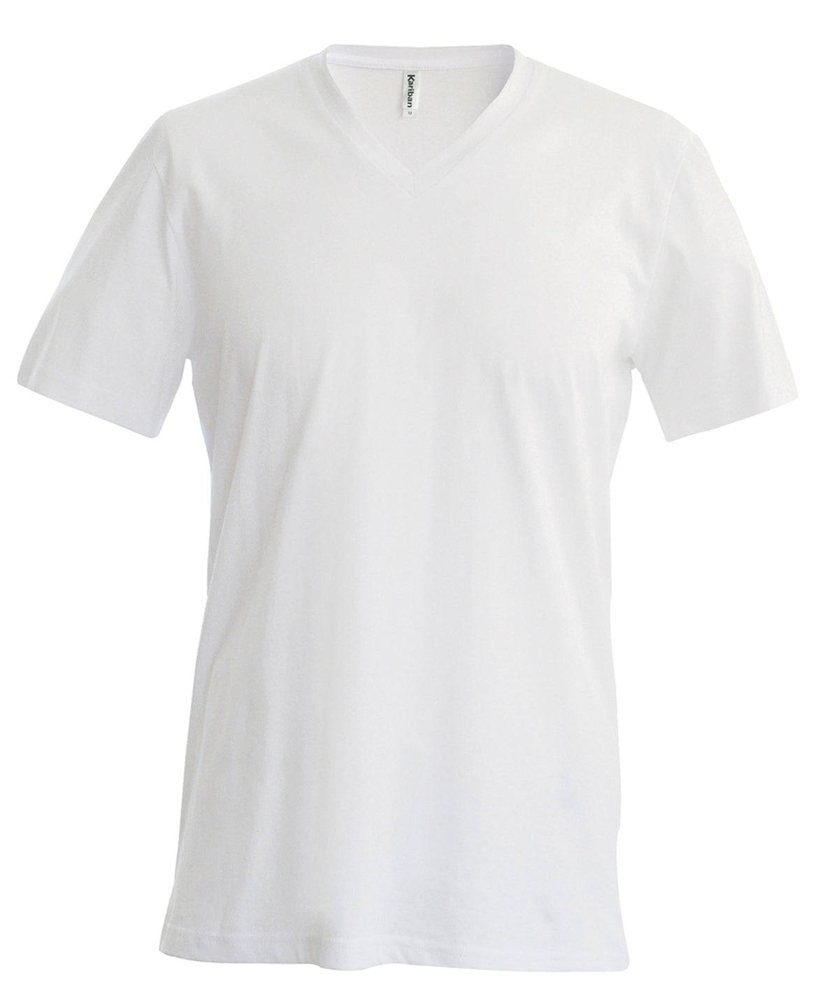 Kariban Men's short-sleeved V-neck T-shirt White