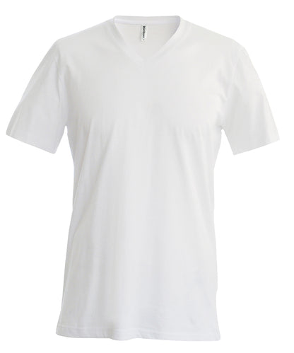 Kariban Men's short-sleeved V-neck T-shirt White