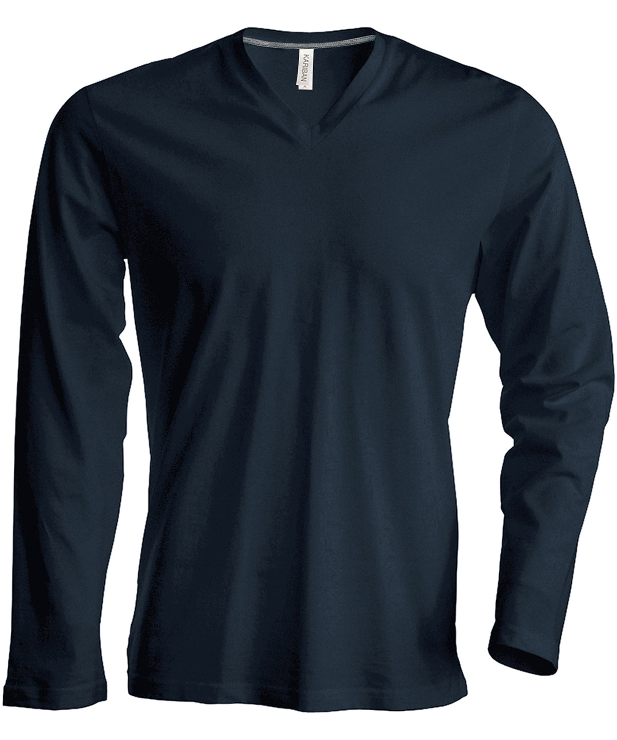 Kariban Men's long-sleeved V-neck T-shirt Dark Grey