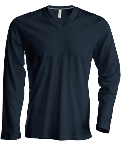 Kariban Men's long-sleeved V-neck T-shirt Dark Grey