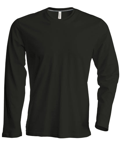 Kariban Men's long-sleeved crew neck T-shirt Black
