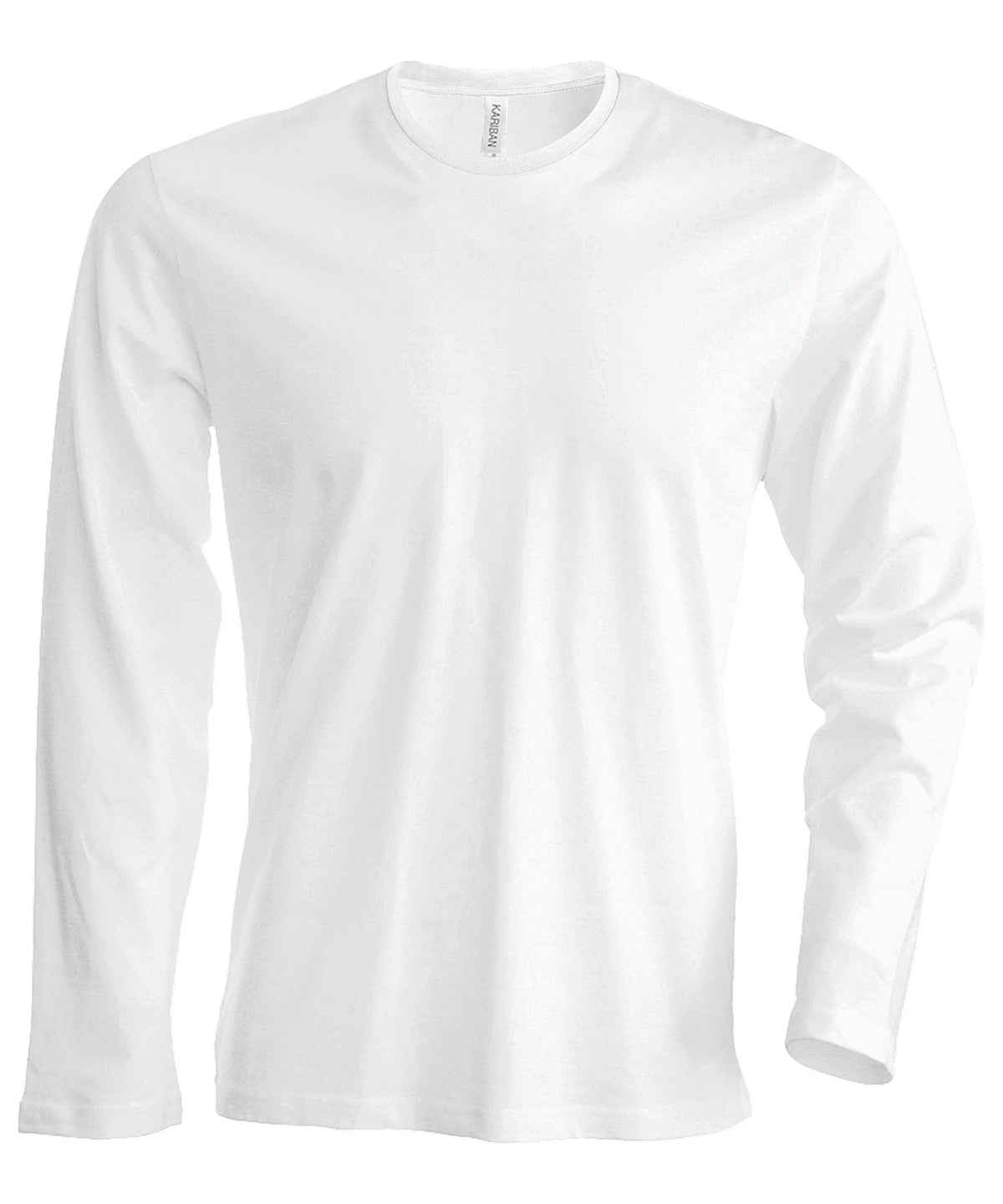 Kariban Men's long-sleeved crew neck T-shirt White