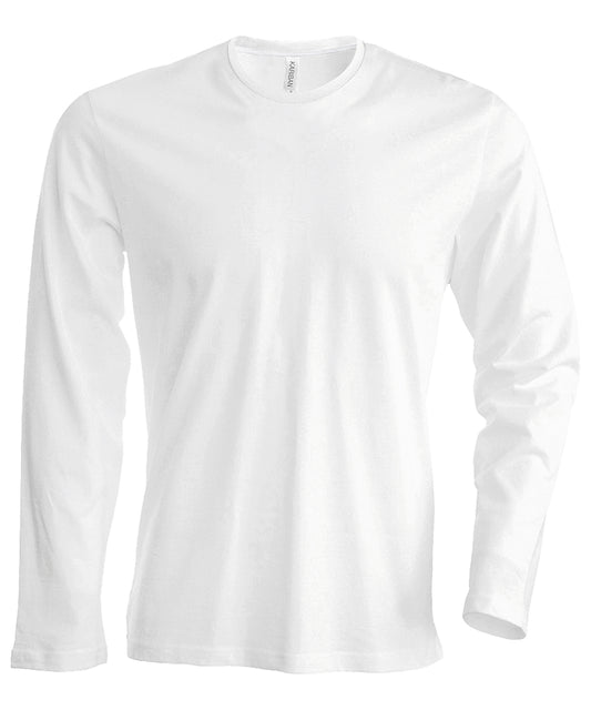 Kariban Men's long-sleeved crew neck T-shirt White