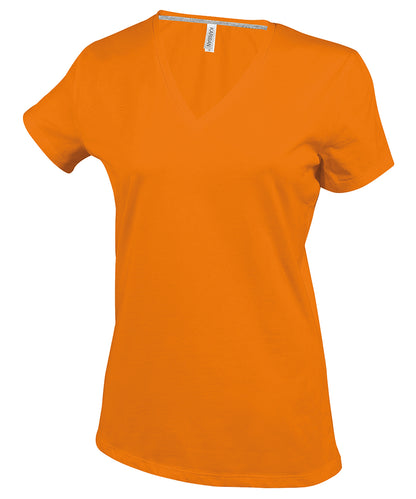 Kariban Ladies' short-sleeved V-neck T-shirt Orange
