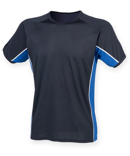 Finden & Hales Kids performance panel t-shirt Navy/Royal/White