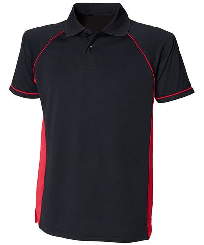 Finden & Hales Panel performance polo Black/Red/Red