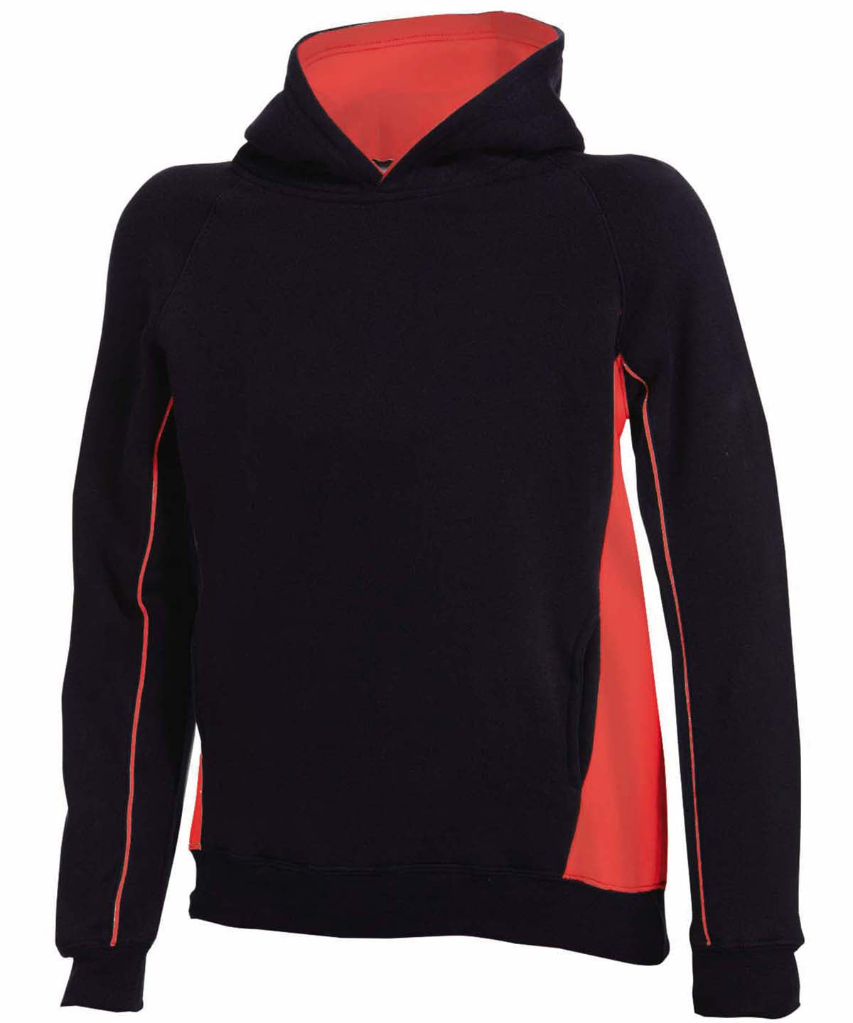 Finden & Hales Kids pullover hoodie Black/Red