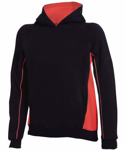Finden & Hales Kids pullover hoodie Black/Red