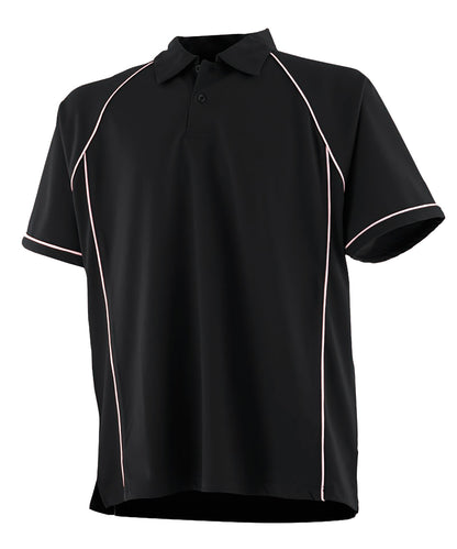 Finden & Hales Kids piped performance polo Black/White†