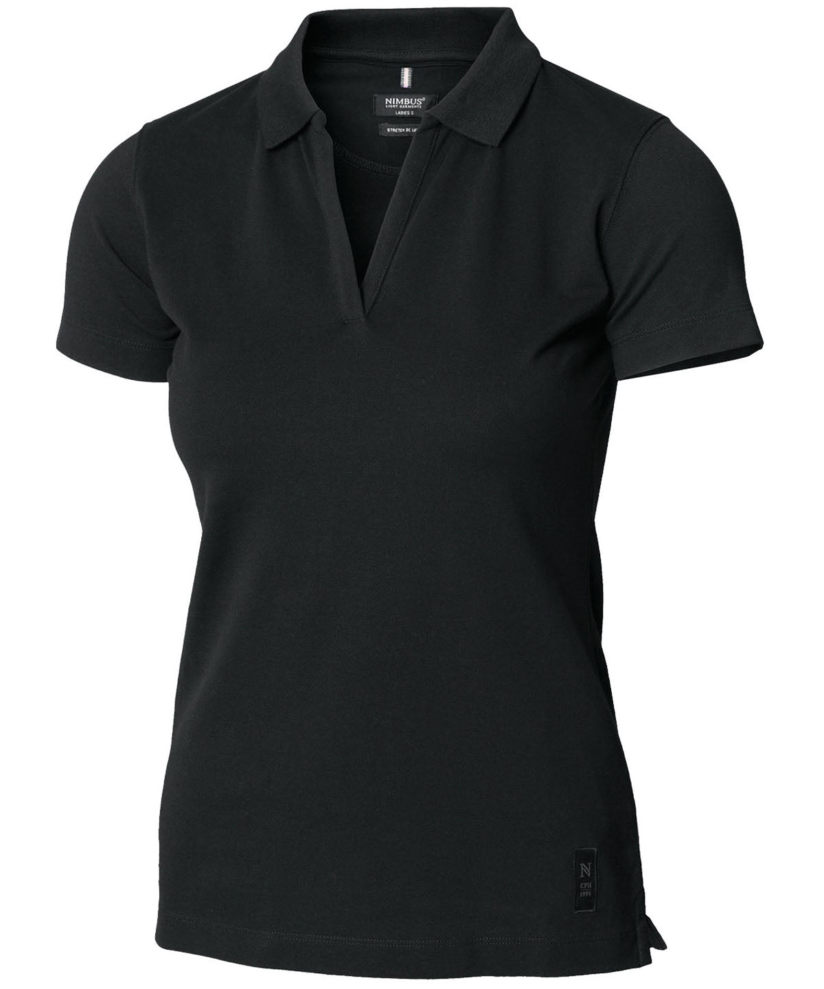 Nimbus Women’s Harvard v-neck – stretch deluxe polo Black