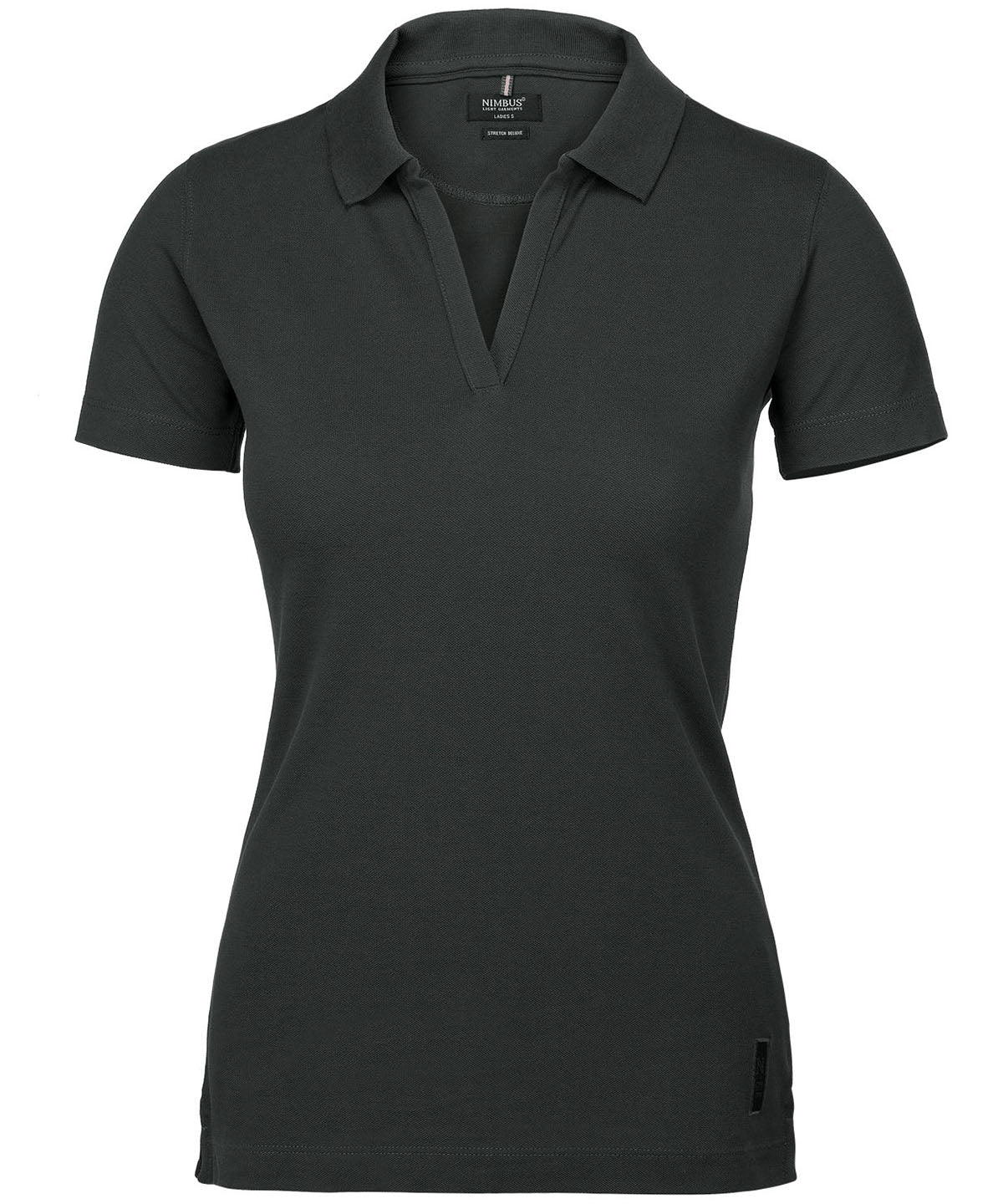 Nimbus Women’s Harvard v-neck – stretch deluxe polo Charcoal