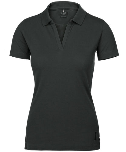 Nimbus Women’s Harvard v-neck – stretch deluxe polo Charcoal
