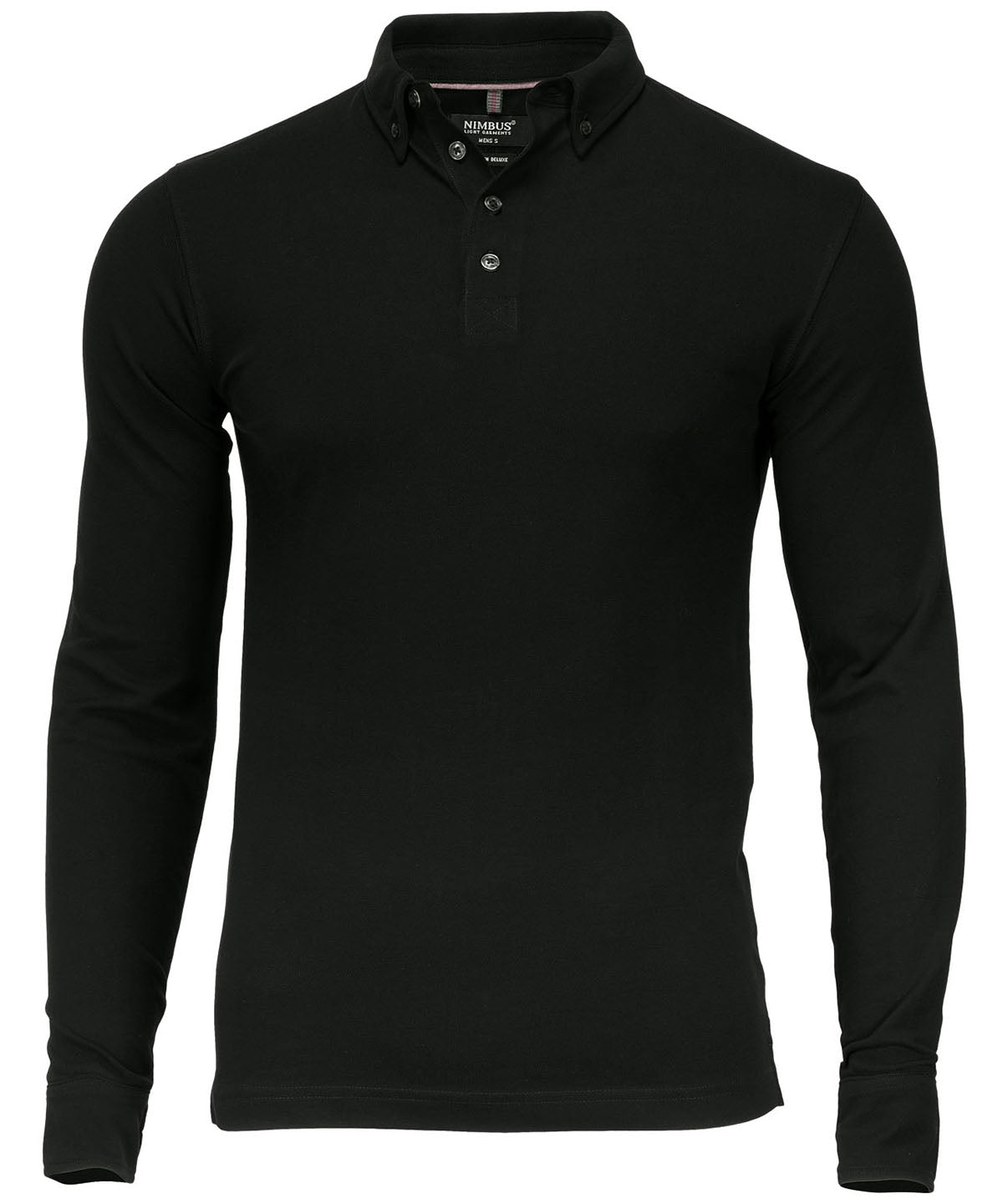 Nimbus Carlington – deluxe long sleeve polo Black