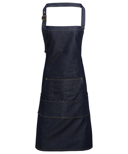 Premier Jeans stitch bib apron Indigo Denim
