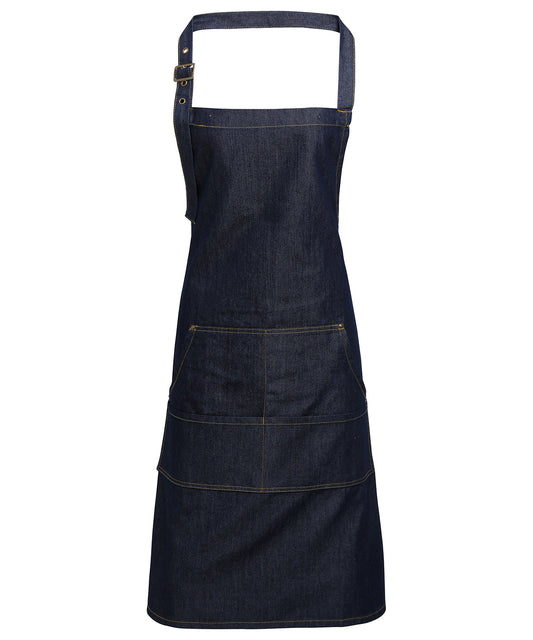 Premier Jeans stitch bib apron Indigo Denim