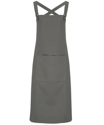 Premier Cross back 'barista' bib apron Dark Grey