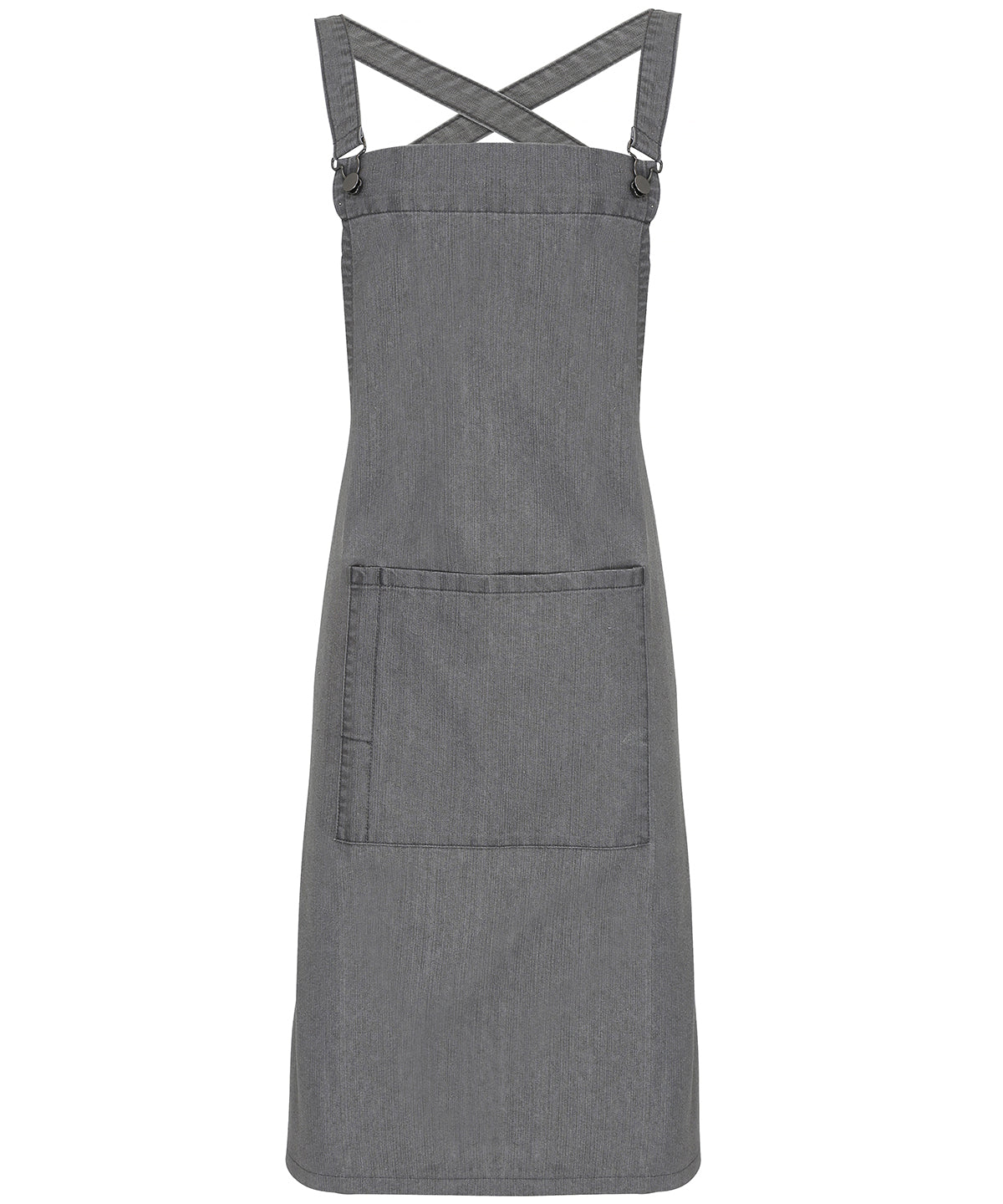 Premier Cross back 'barista' bib apron Grey Denim