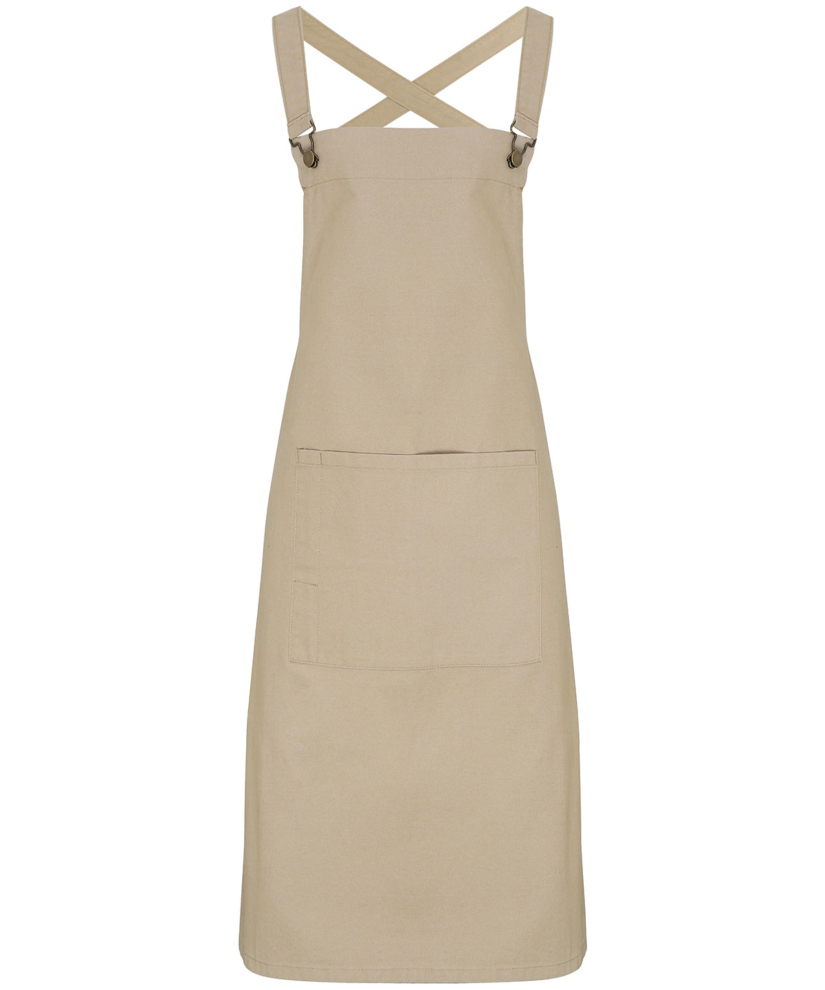 Premier Cross back 'barista' bib apron Khaki