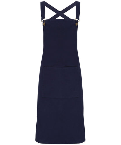 Premier Cross back 'barista' bib apron Navy