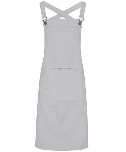 Premier Cross back 'barista' bib apron Silver