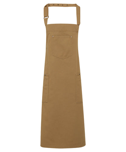Premier Chino cotton bib apron Khaki