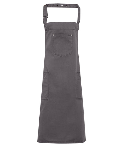 Premier Chino cotton bib apron Steel