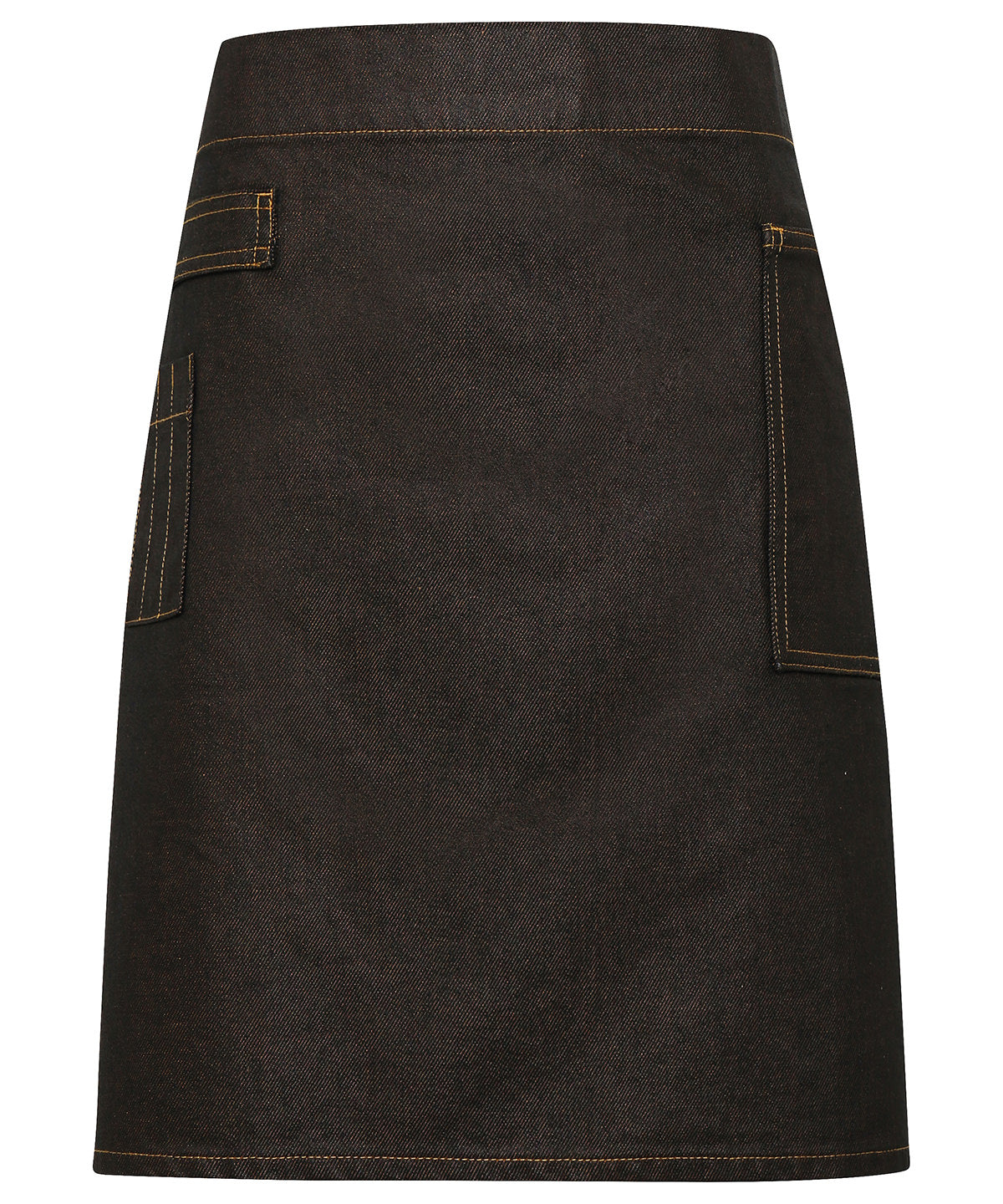 Premier Division waxed-look denim waist apron Black/Tan Denim