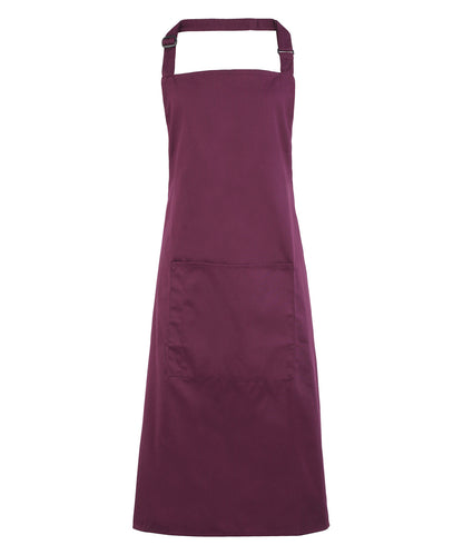 Premier Colours bib apron with pocket Aubergine