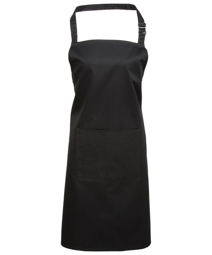 Premier Colours bib apron with pocket Black