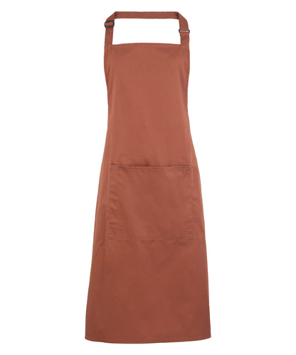 Premier Colours bib apron with pocket Chestnut