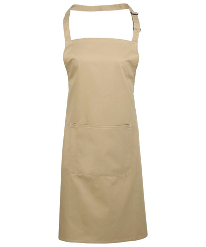Premier Colours bib apron with pocket Khaki