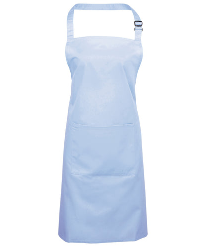 Premier Colours bib apron with pocket Light Blue