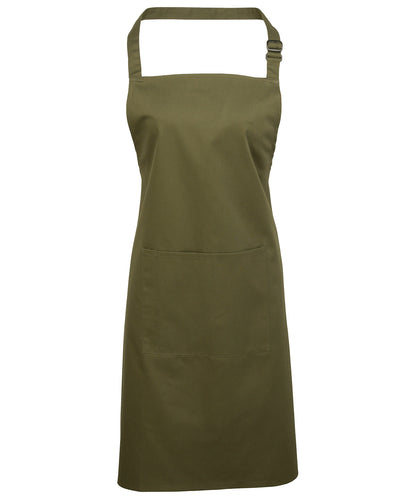 Premier Colours bib apron with pocket Olive