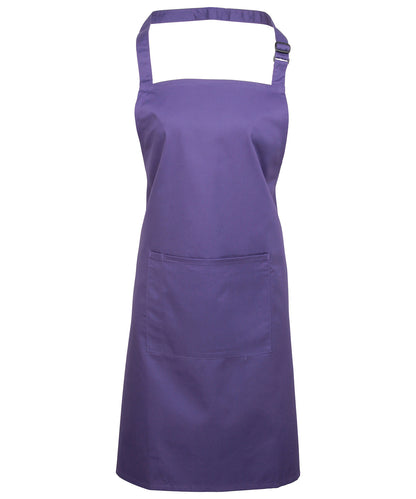 Premier Colours bib apron with pocket Purple