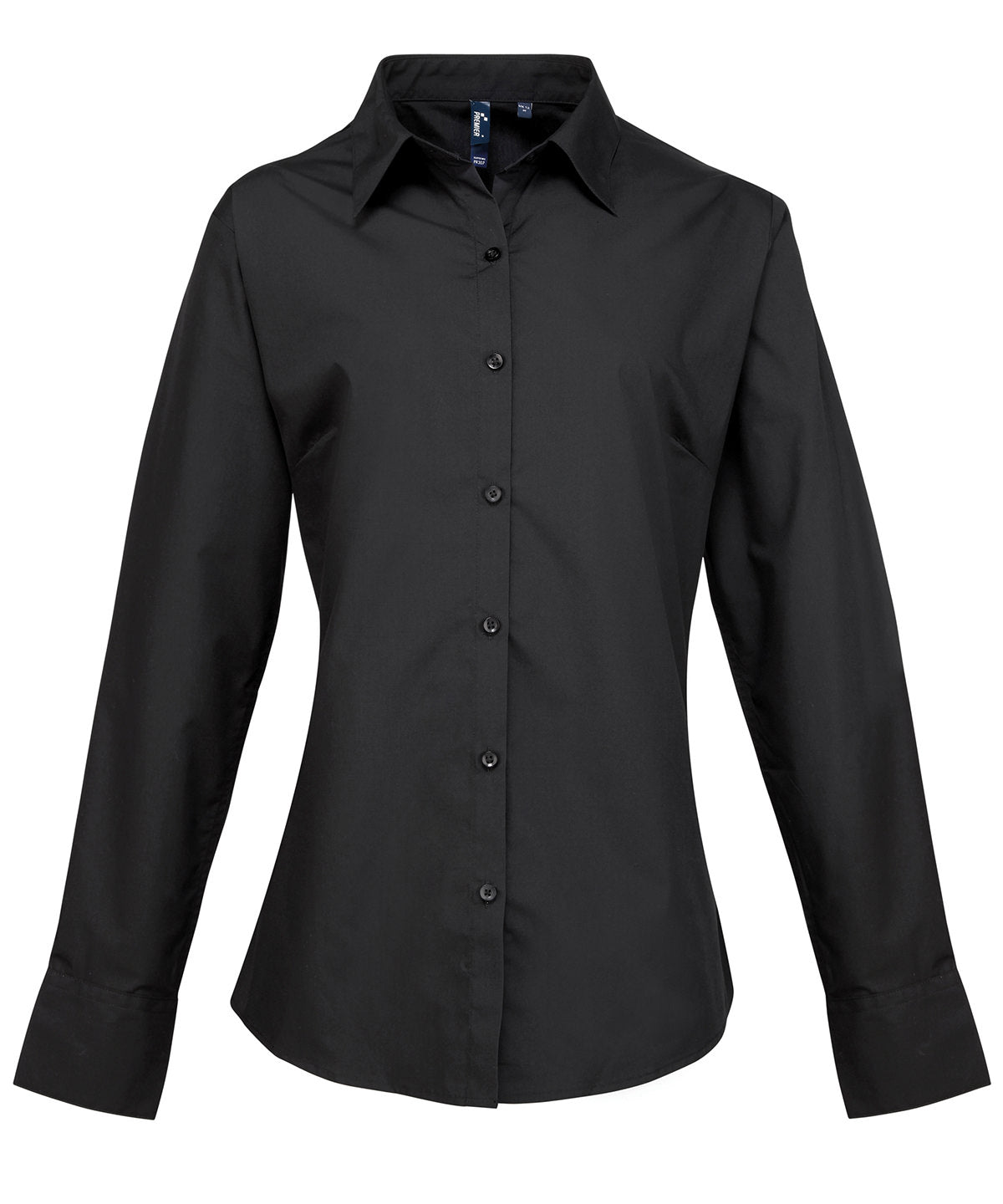 Premier Women's supreme poplin long sleeve shirt Black