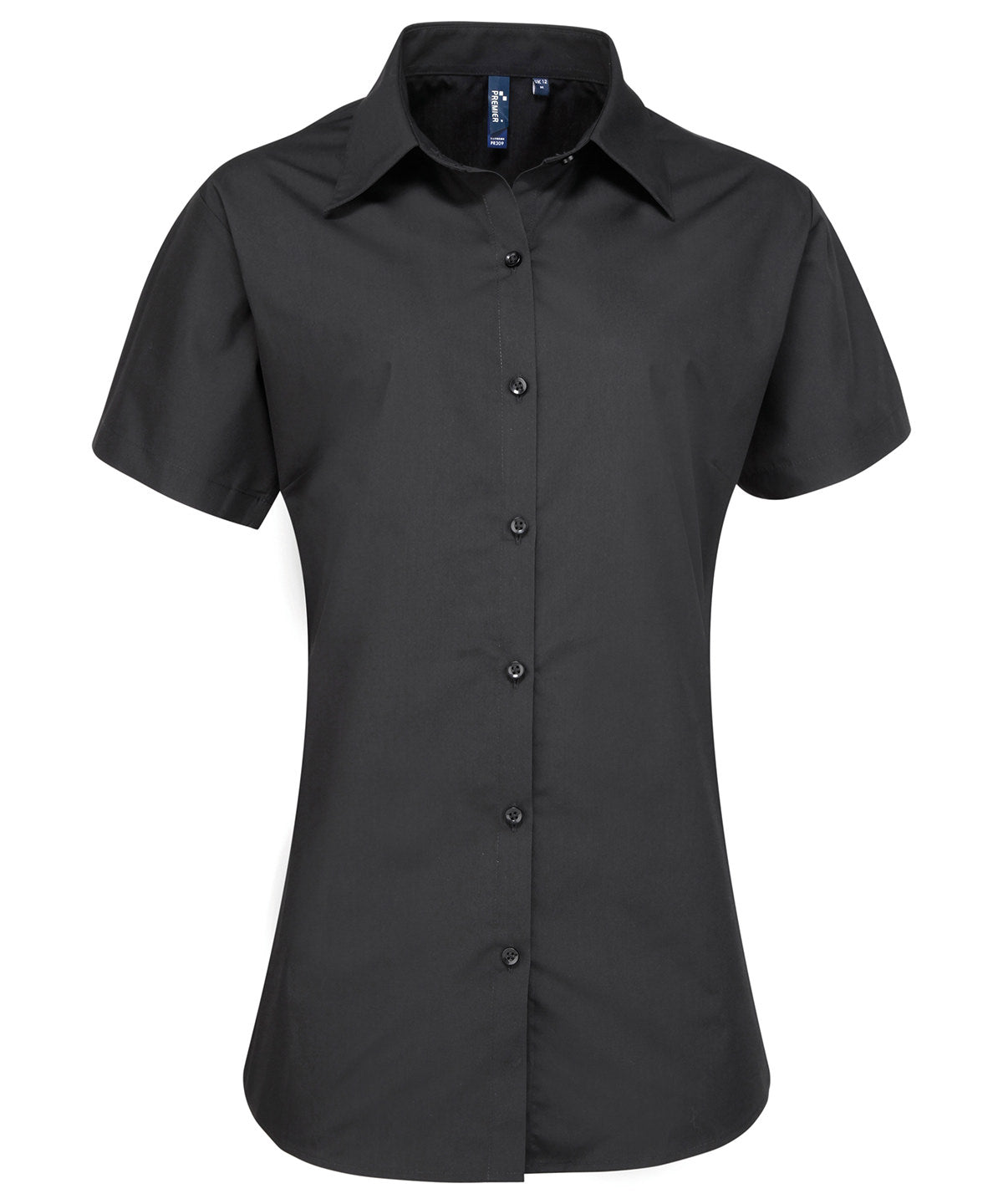 Premier Women's supreme poplin short sleeve shirt Black