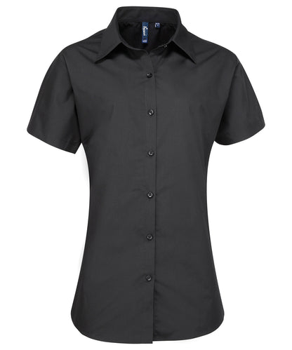 Premier Women's supreme poplin short sleeve shirt Black