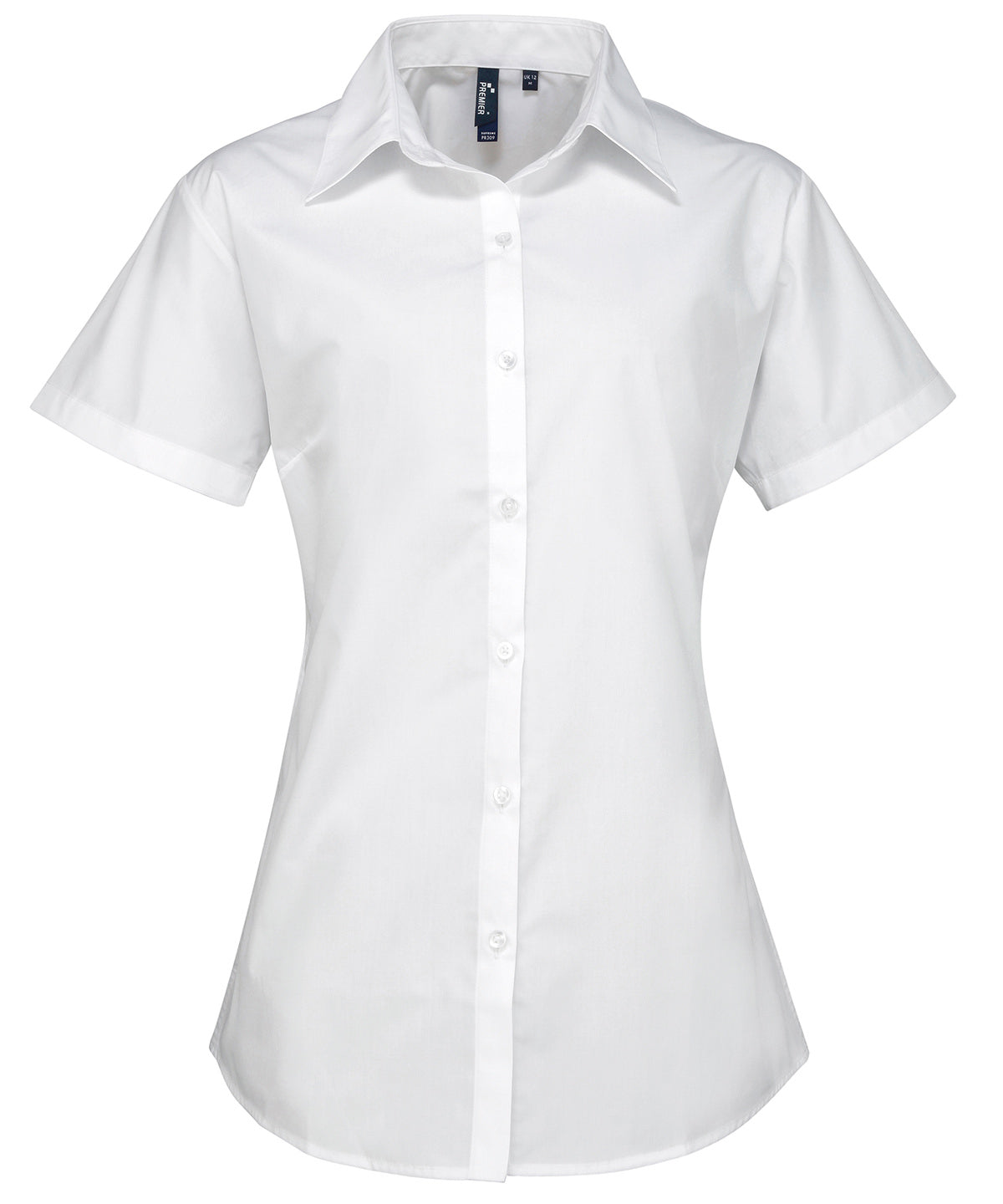 Premier Women's supreme poplin short sleeve shirt White