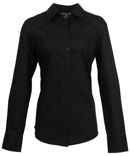 Premier Women's signature Oxford long sleeve shirt Black