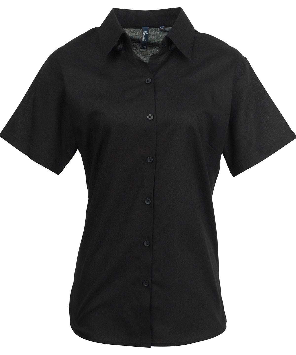 Premier Women's signature Oxford short sleeve shirt Black