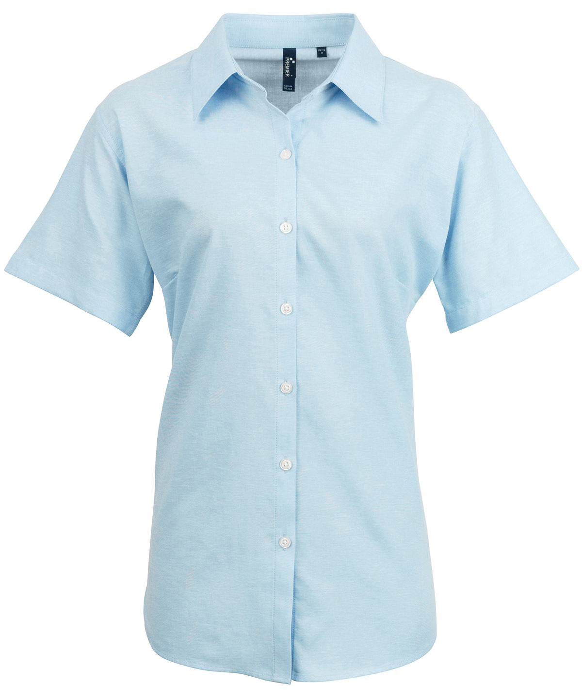 Premier Women's signature Oxford short sleeve shirt Light Blue